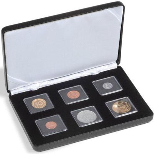 Leuchtturm Nobile Quadrum Coin Capsule Etui (Black) (6Coins)