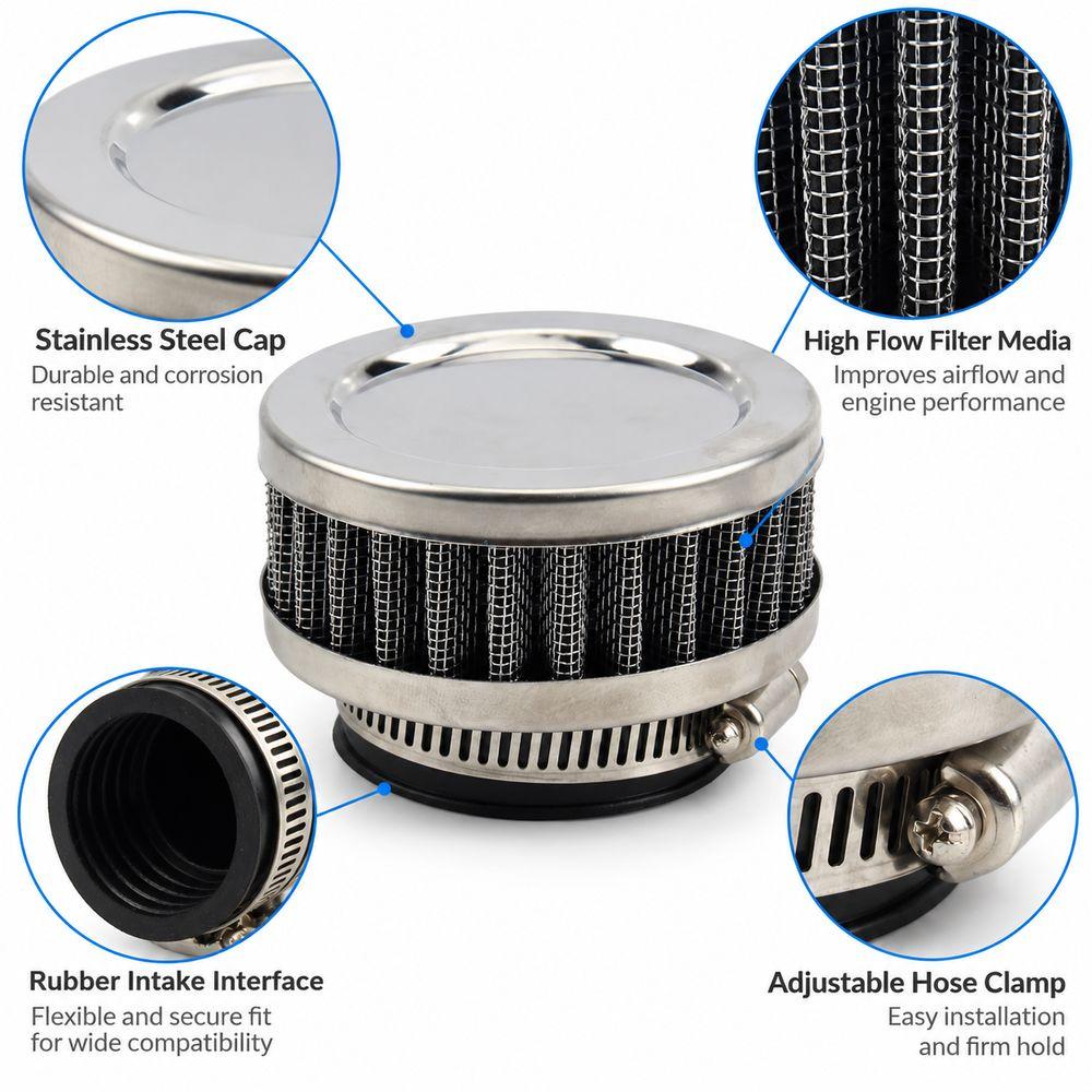 Rubber Flange Motorcycle Air Filter Filter Paper Intake Air Filter Off-Road Motorcycle