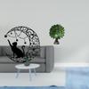 Elegant Black Cat And Peacock Metal Wall Art Sculpture for Bedroom Office Living Room Bookshelf Home