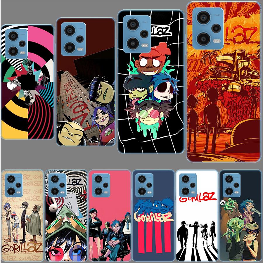 Gorillaz Anime Phone Case For Redmi Note 13 12 14 15 Pro Plus 13R 11 11T 11E 11S 10 Pro 10S 9 9S Cover Cell Clear TPU Capa Cases