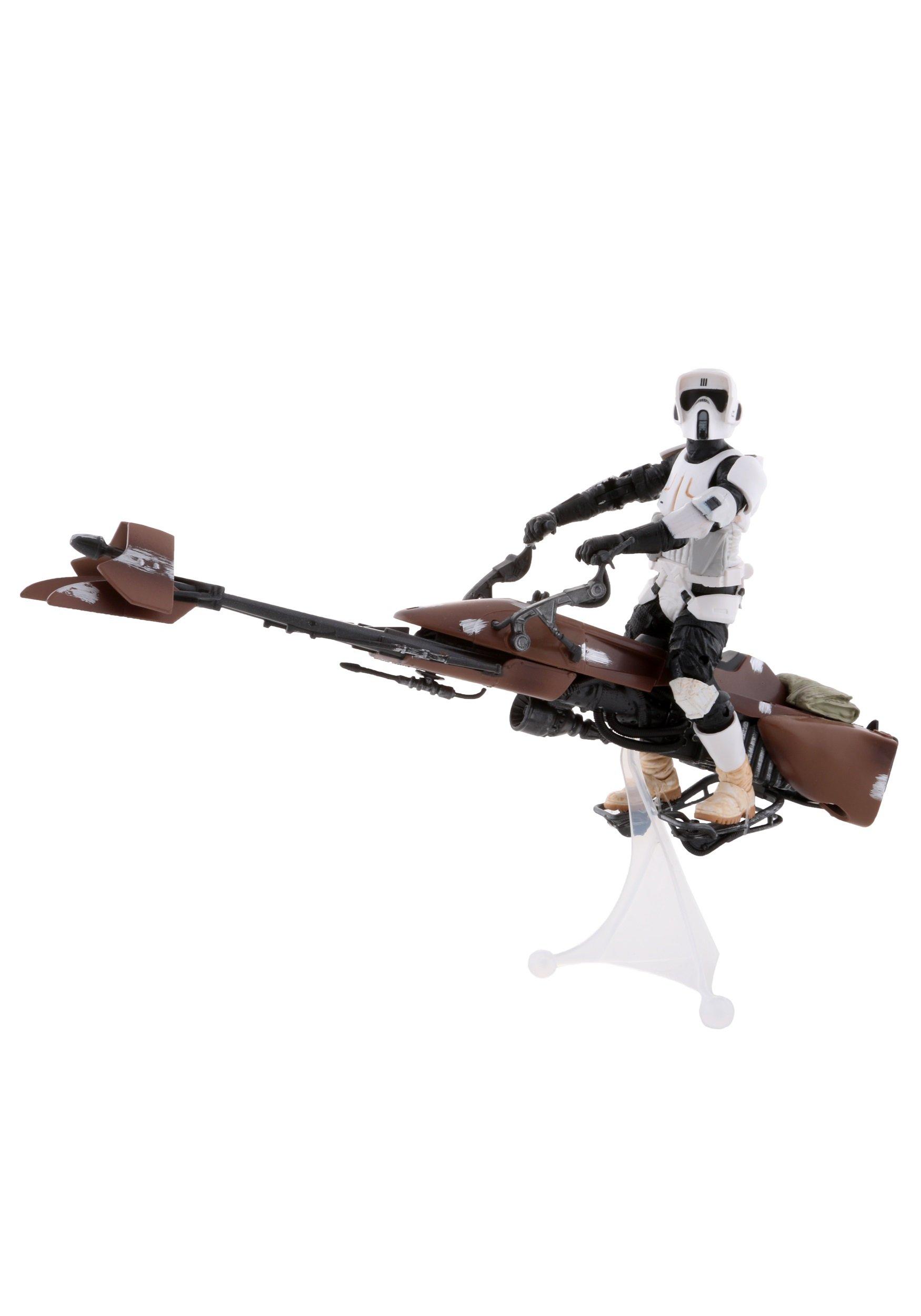 

STAR THE Black Speeder Bike with Scout by Hasbro WARS Series [Used] чёрный