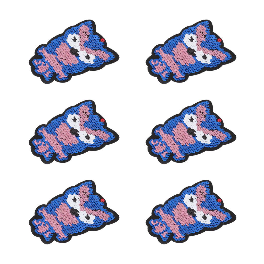 6 Pcs Embroidered Patches Cartoon Sequins Owl Shape Covering Breakages Stains Iron On Patches for DIY Clothing Hats