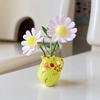 Keramisk blomvas kylskåpsmagnet 3D växter vas kylskåpsmagnet hem kontor kök skåp mini simuleringsvas dekoration