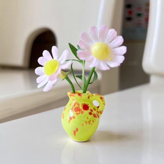 Keramická váza na květiny Magnet na lednici 3D Váza na rostliny Magnet na ledničku Domov Kancelář Kuchyň Skříňka Mini Simulační dekorace vázy