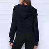 2025 Autumn Winter New Women's Scuba Sports Half-Zip Yoga Loose Short Hooded Fleece Lined Sweatshirt
