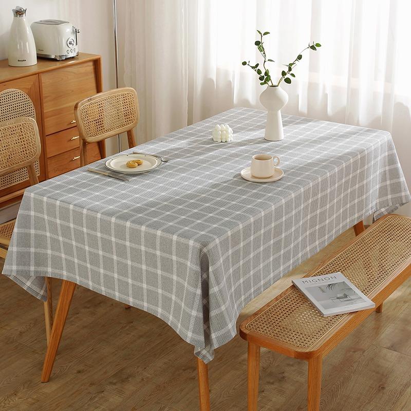 

Thick Cotton Linen Checkered Tablecloth Small Fresh Square Coffee Table Cover High Quality Fabric 90*90cm