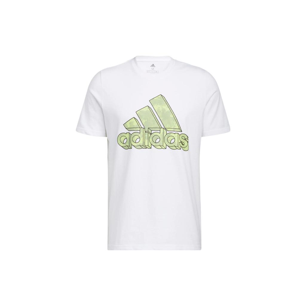Adidas Alphabet Logo Sport Crew Neck Short Sleeve T-Shirt Men Tops White HE4793