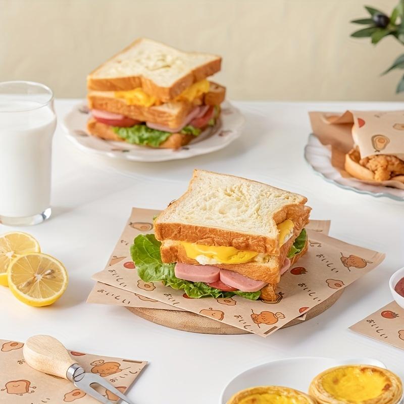 Sandwich packaging paper, foldable and cuttable, suitable for household microwave and oil proof packaging, commercial food grade special paper bags