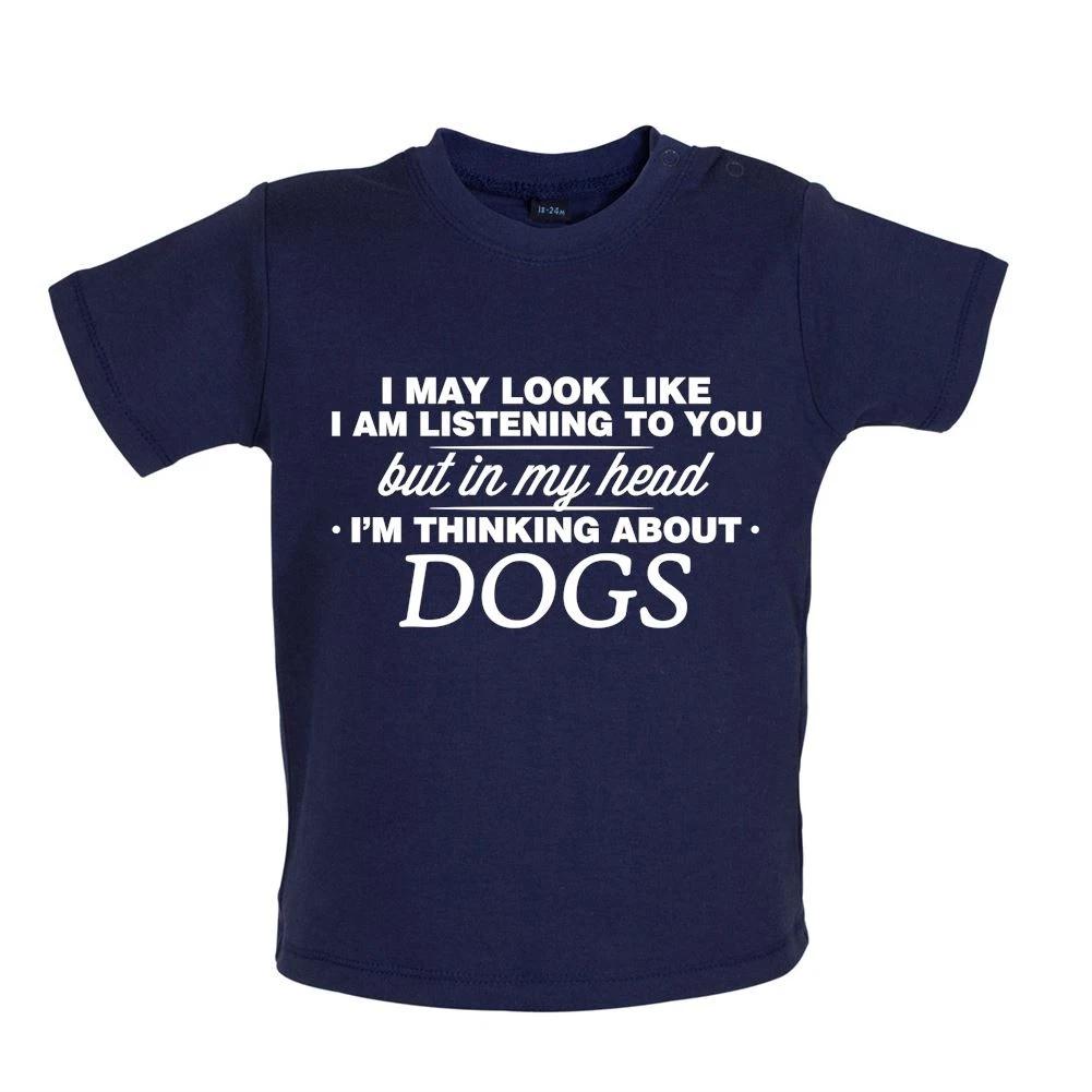 

In My Head I m Dogs - Baby Kids Boys Girls Unisex T-Shirt / Babygrow - Dog Puppy Vet Pet Owner Animal 160