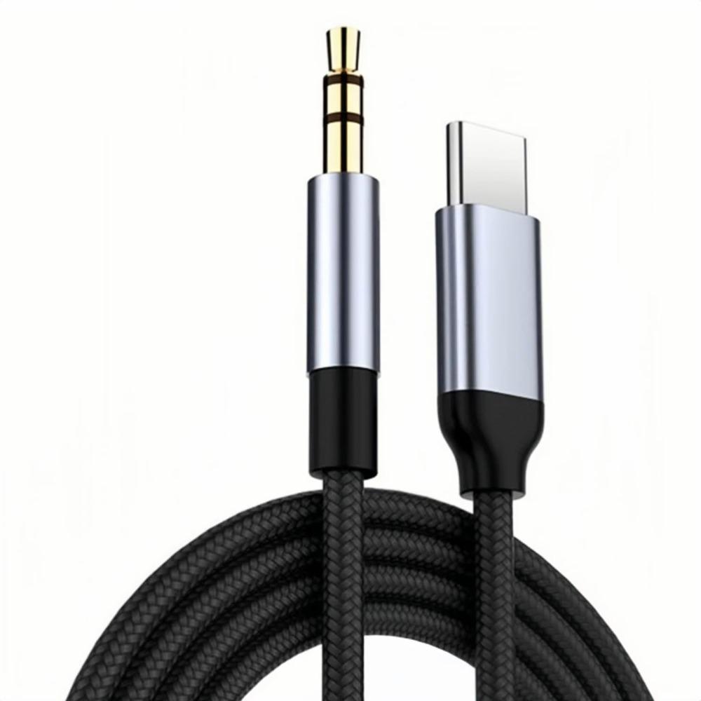 USB C To 3.5mm AUX Headphones Audio Cable Type C 3.5 Car Jack Adapter Nylon Cord Car Audio Extension Cable Plug Earphone