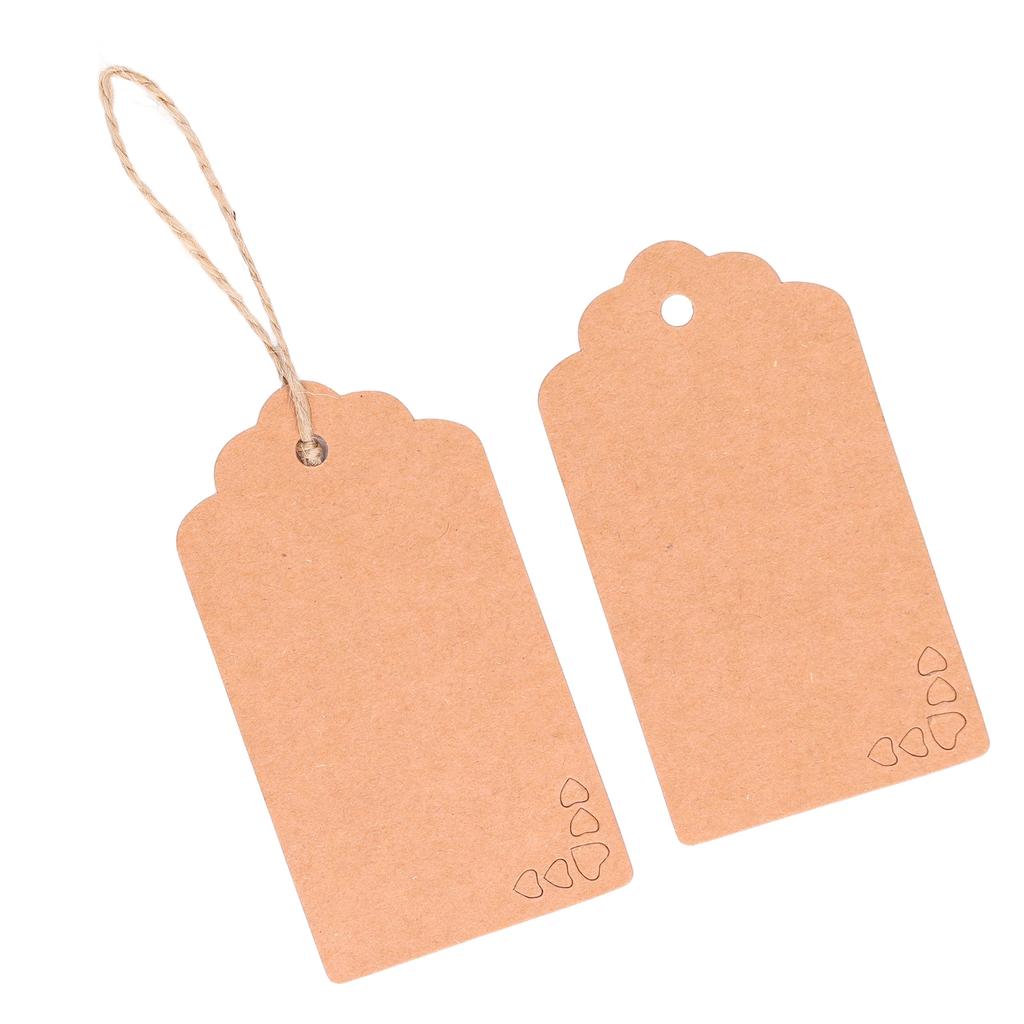 100 Pcs Clothing Tags Double Sided Kraft Paper DIY Craft Gift Tag with 30m Jute Twine for Wedding Christmas