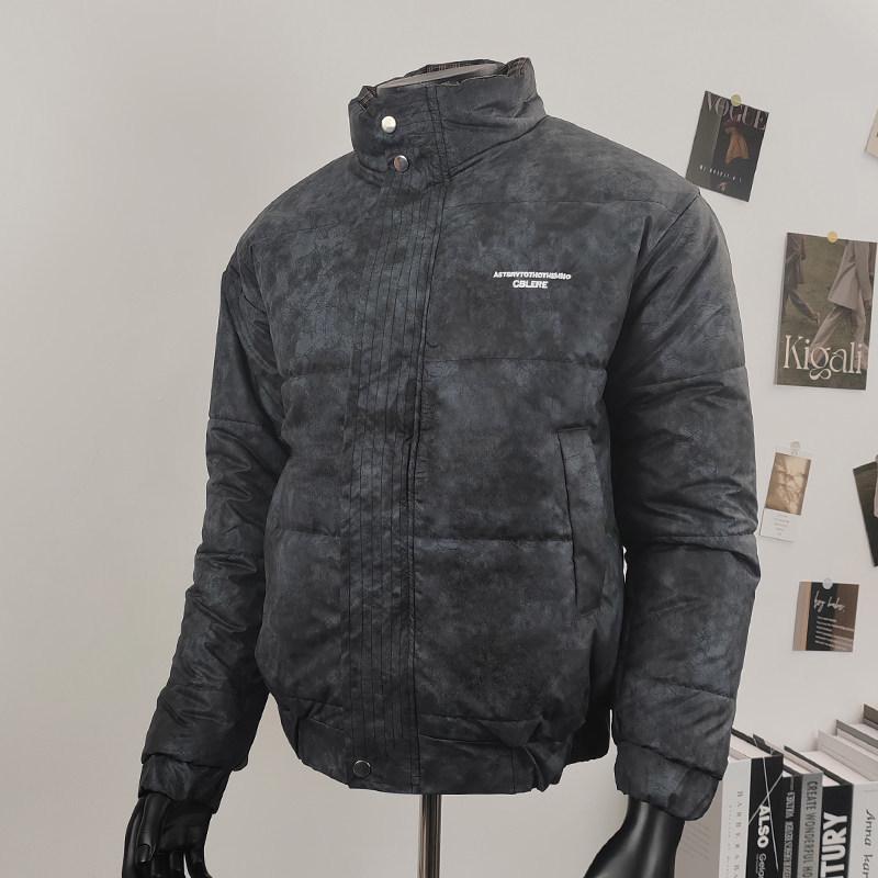 Trendy Men s Embroidered Cotton Winter Jacket - Casual Cool Stand Collar American Style Coat Large