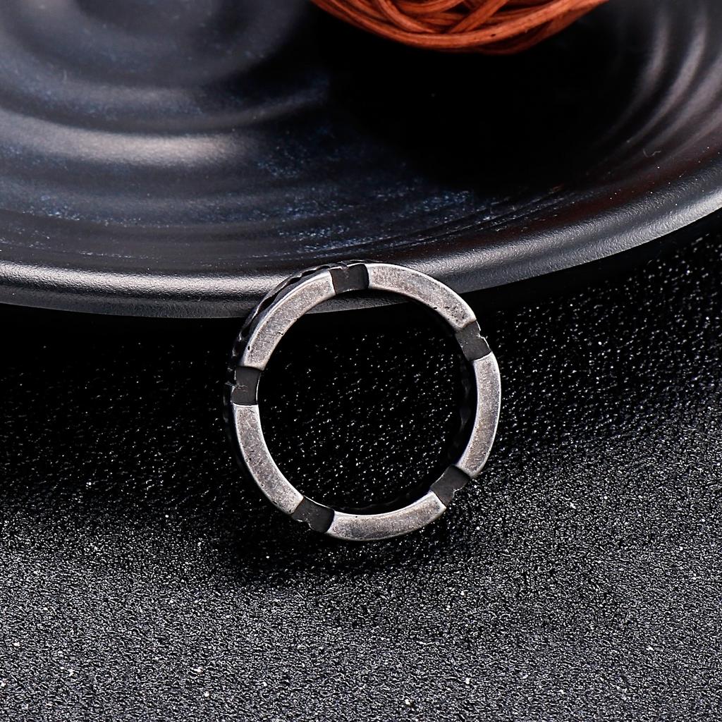 Vintage 6mm Men's Ring Stainless Steel Finger Jewelry Hip Hop Rock Culture Rings Punk Party Gift