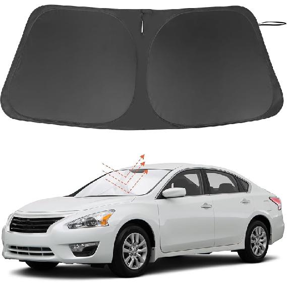 TINGLU Sun Shade For Tesla Model X Tesla X 2016-2024 2025 Accessories Windshield Sun Shade Window Shade UV Rays Protection Sun Visor Cover With
