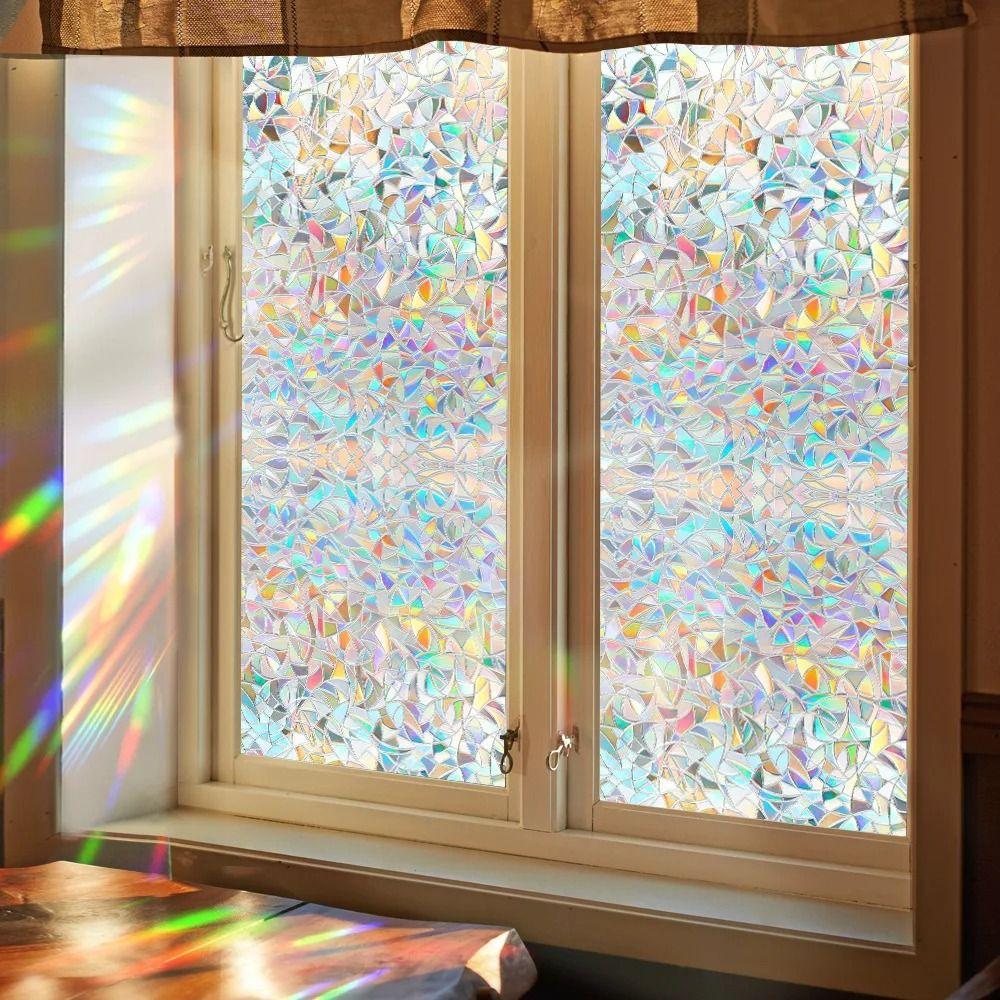 1Roll Anti-look Rainbow Window Privacy Film Privacy Stickers  Shower Windows Rainbow Decoration