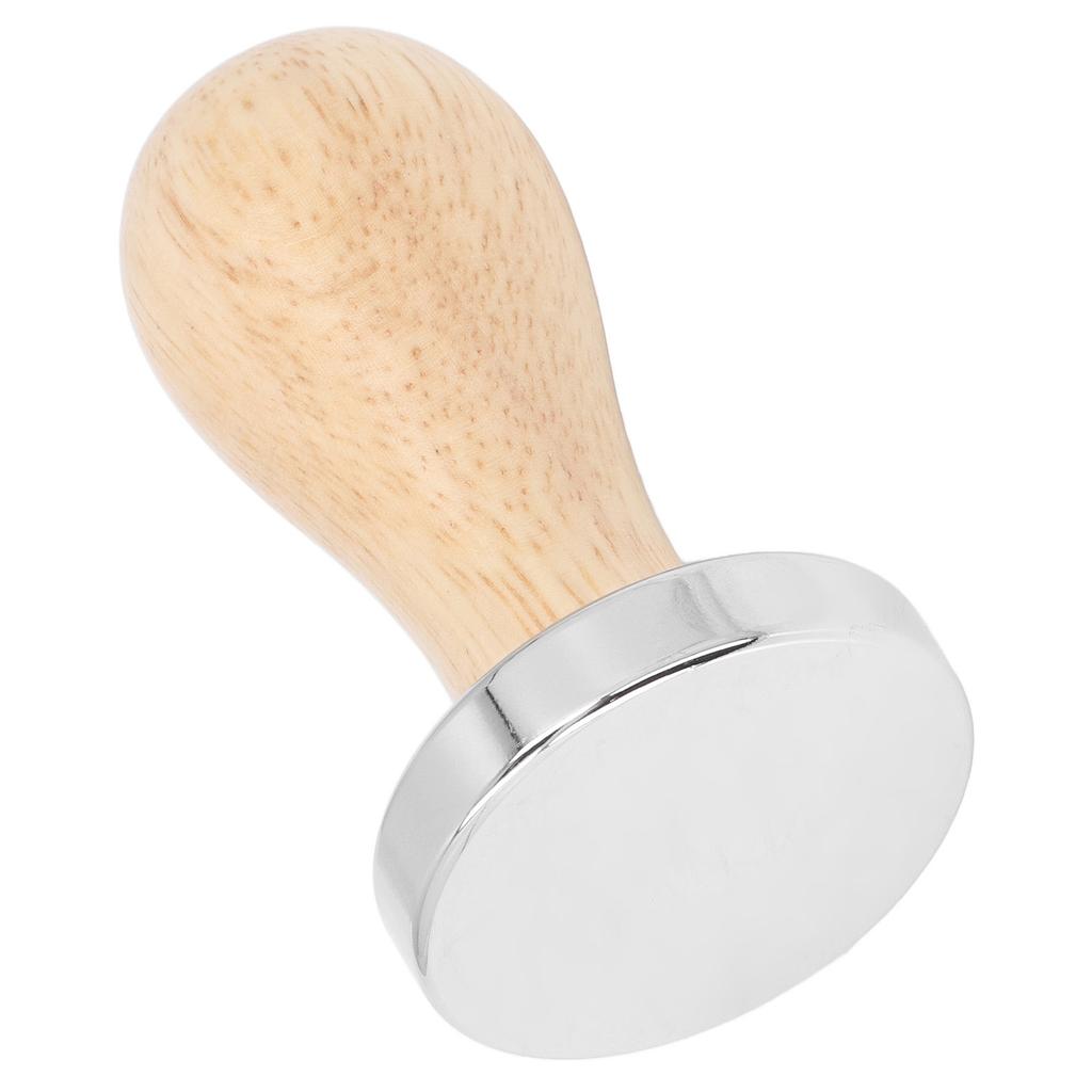 Coffee Tamper Detachable Food Grade Stainless Steel Flat Bottom Coffee Powder Press Hammer with Wooden Handle