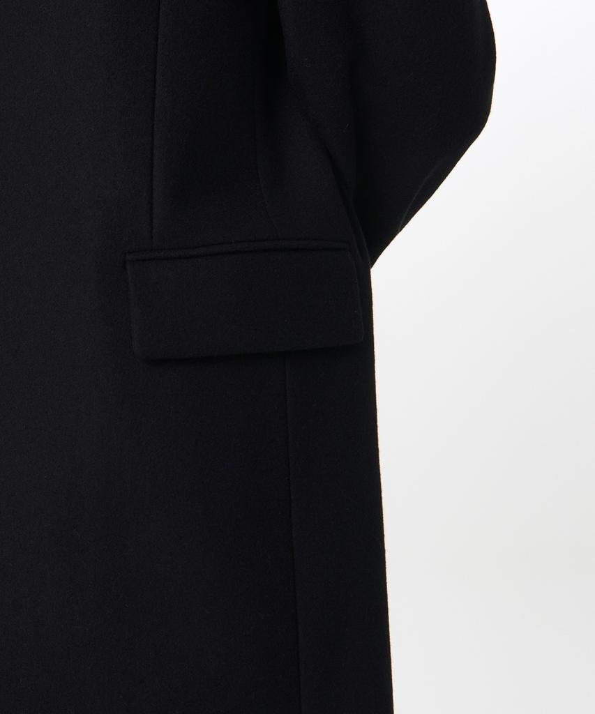 Musinsa Standard Fortex Felt Daddy Shoulder Single Long Coat [Black]