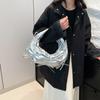 2025 new pleated bow design portable crescent bag, high-end fashion niche trendy shoulder armpit bag