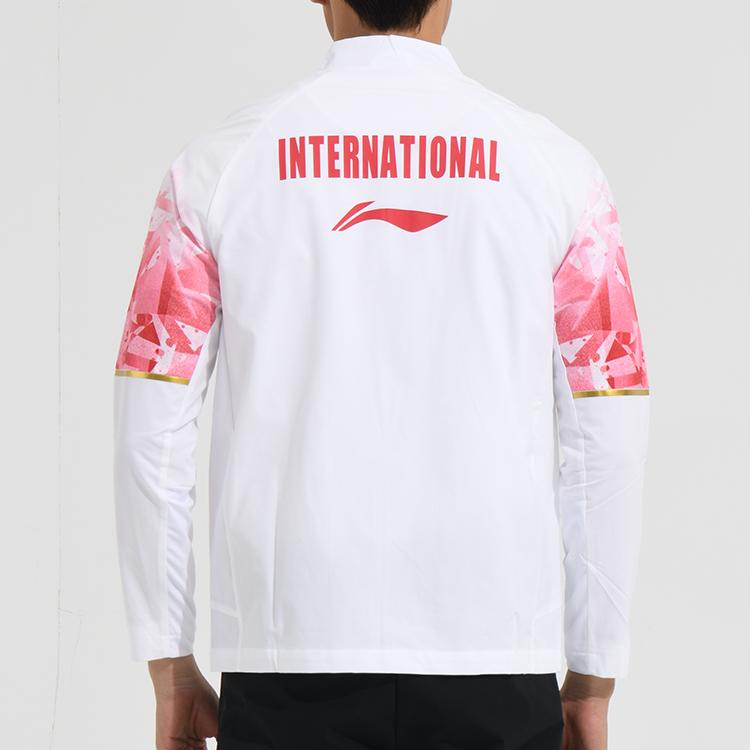 Li-Ning Feather Series International Team Competition Cool And Dry Stand Collar Color Block Long Sleeve Sports Jacket Men Jackets AYYS019-1