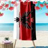 Giant Beach Blanket with Albania Flag Double-Headed Eagle, Quick Dry Microfiber, Soft Portable, for Beach Pool Travel