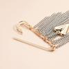 Sturdy Alloy Heart Shape Brooch Multiple Tassels Exaggerated Styles Color Block Fashion Accessory
