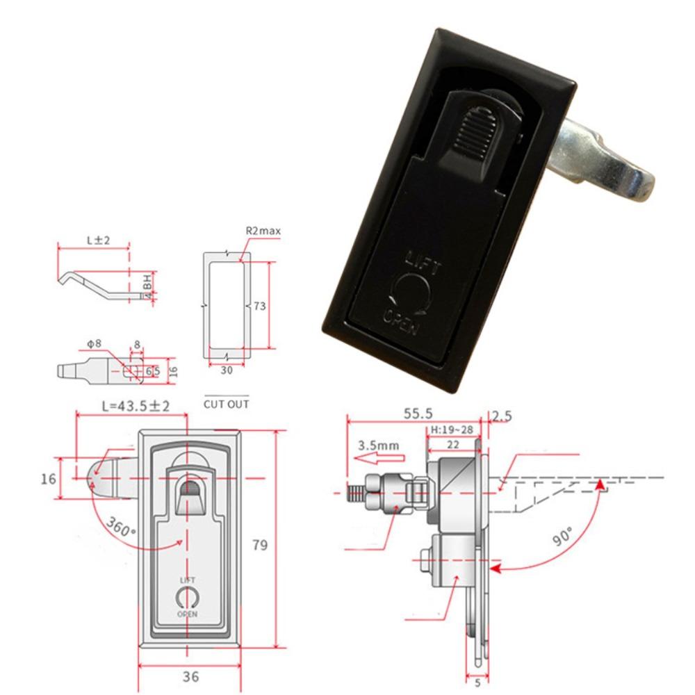 with Keys Distribution Box Lock Zinc Alloy Cabinet Lock RV Compartment Latch  Hardware Lock