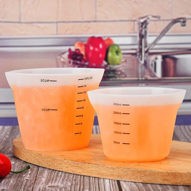 1/2/6Pcs Measuring Cup Set Silicone Measuring Cups with Scales for Milk Coffee Cake Baking Measuring Cup Epoxy Resin Tool Set