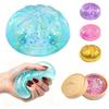 Yousheng 1/4Pcs Clear Glitter Dumpling Squeeze Toy, Soft Steamed Bun Stress Relief Toy, Hand Exercise Relaxation Tool for Kids Adults