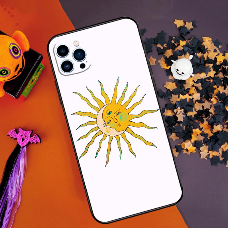 Sun Moon Art Bumper Case For iPhone 15 16 14 Pro Max 11 12 13 Pro Max Mini XR 16e 16 15 Plus Phone Cover
