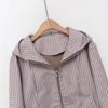 Frühling 2026 neue europäische und amerikanische grenzüberschreitende Damenbekleidung Streetwear karierte Kapuzenjacke w027 1226