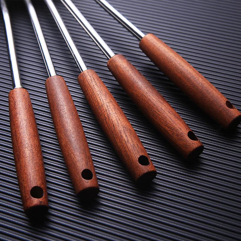 Abay Kitchen Wooden Handle Mesh Skimmer Strainer Set