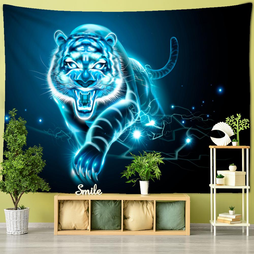 

Психоделический 3D гобелен с тигром, настенный подвесной богемный импрессионный рисунок, хиппи Тапиз, художественный тайный домашний декор 320x182cm