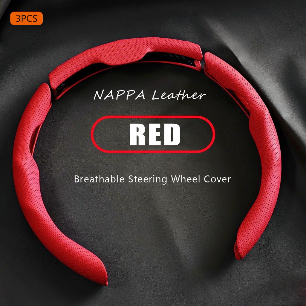 NAPPA 3PCS Leather Car Steering Wheel Cover For Buick LaCrosse Envision Envista Encore GX Envision Anti Slip Automotive Parts