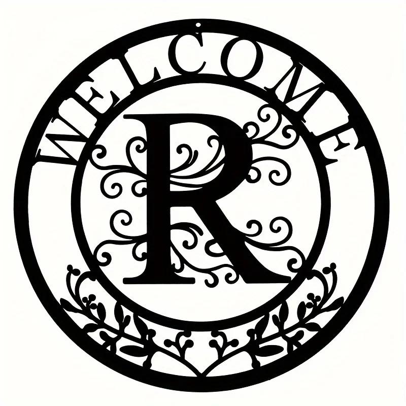 1pc Personalized Family Name Metal Sign (12in) - Letter Design Birthday Gift