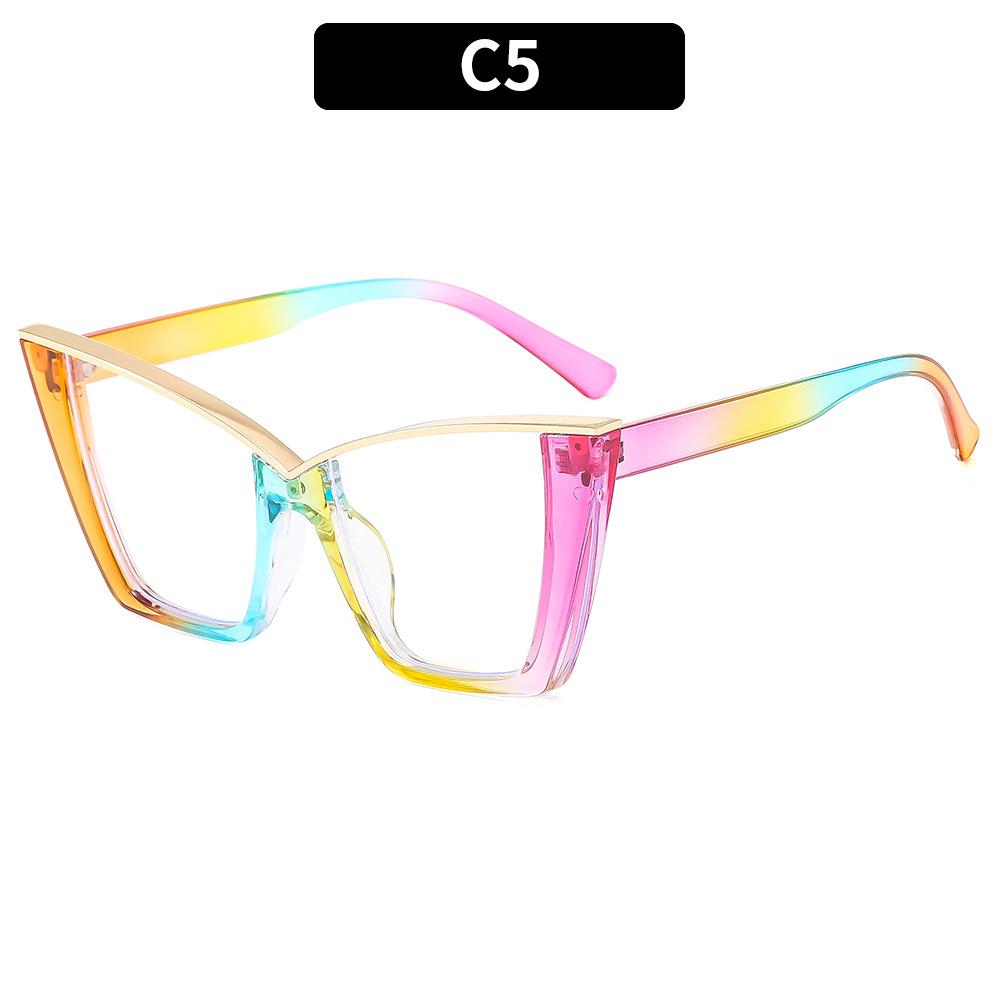 Fashion Design Rainbow Cat Eye Frame Photochromism Reading Glasses Women Anti Blue Light Hyperopia Prescription Eyewear 0~+600
