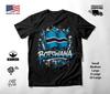 Botswana Flag Graffiti Graphic T-Shirt Black Unisex S-2XL
