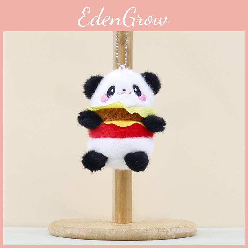 Panda Hamburger Plush Toy Keychain Stuffed Doll Pendant Bag Decoration Gift Kids