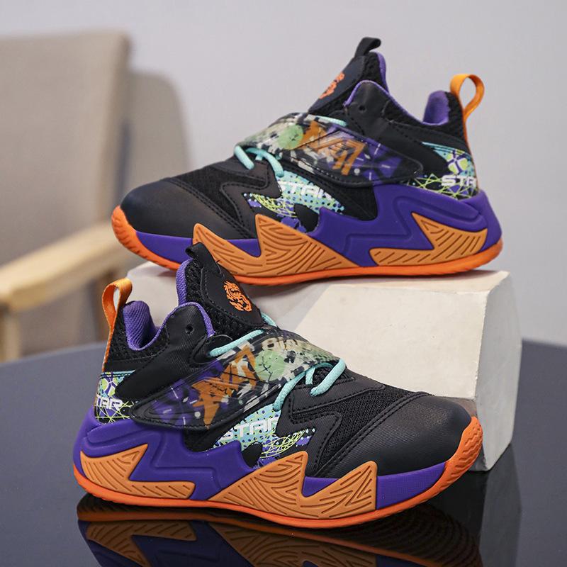 

Обувь для мальчиков осень 2025 новая детская спортивная обувь для детей среднего и старшего возраста баскетбольные кроссовки для мальчиков тренировочные амортизирующие кроссовки 40