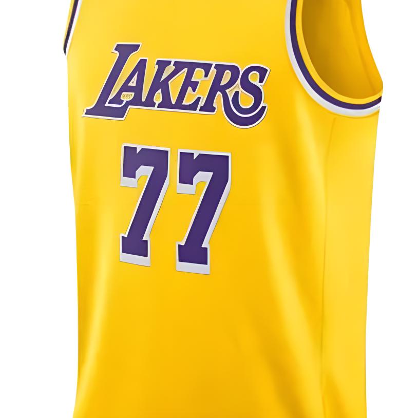 Nike Nba Doncic 77 Los Angeles Lakers Team Limited Swingman Jersey Fan Edition Basketball Vest Men Jerseys Yellow DN2140-728