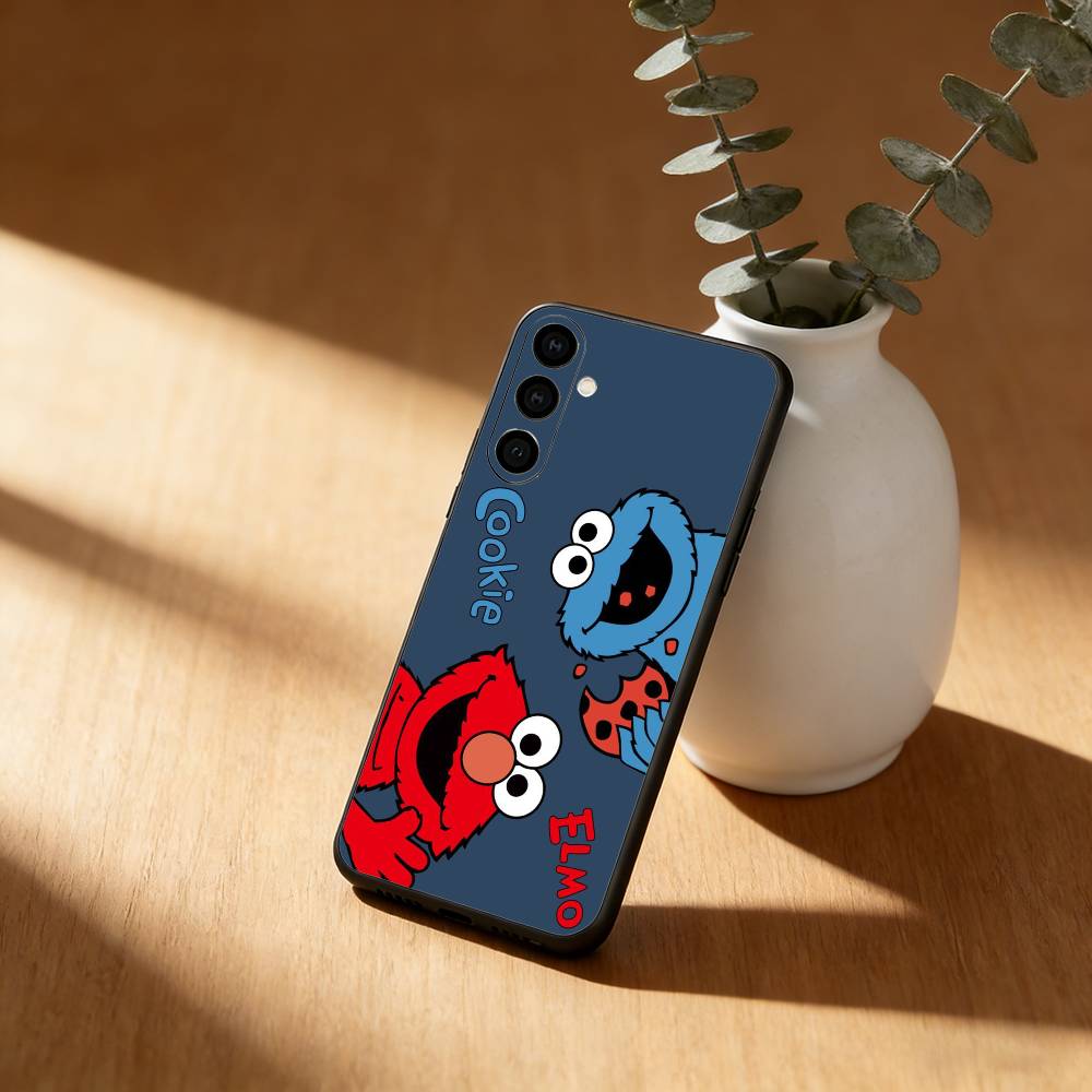 S-Sesame Cartoon S-StreetS Phone Case For Samsung Galaxy A91,80,73,72 ,71,53,52,32 ,31,22,21s,20,Soft Black Case