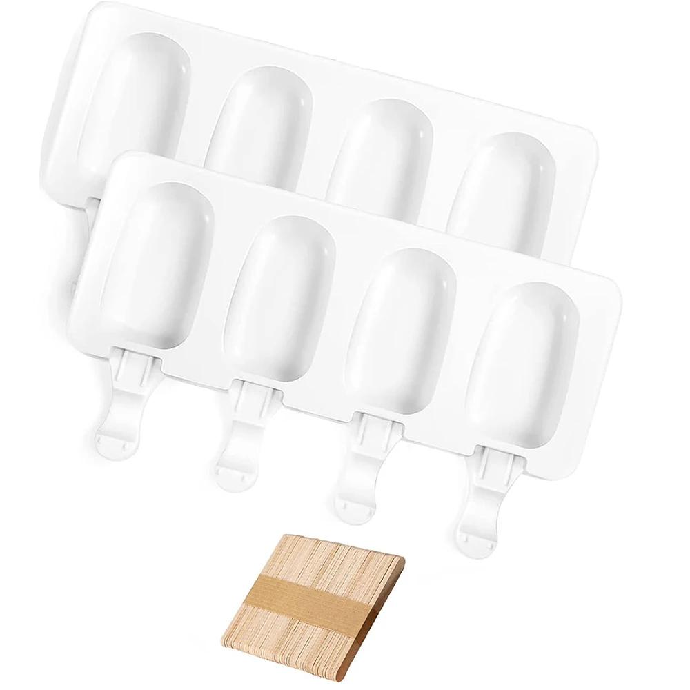 DIY Silikon Eis am Stiel Formen  Große Ovale Hausgemachte Eis am Stiel Form Geeignet für Saft Eis am Stiel Süßigkeiten und Backzubehör