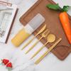 4Pcs Wheat Straw Cutlery Set Portable Tableware Reusable Spoon Knife Chopsticks Fork Travel Picnic With Carrying Box