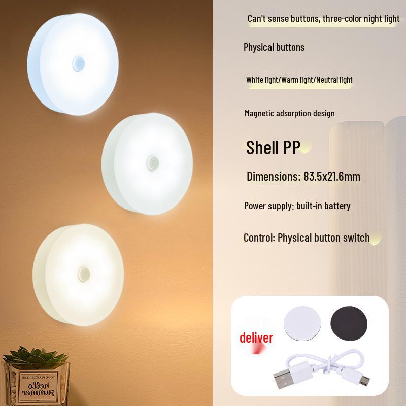 Modern LED Motion Sensor Rechargeable Night Light for Dorms and Closets