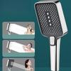 Square Button Three-Function Booster Handheld Shower Spray Head Strong Pressure Household Bath Hand Shower Head