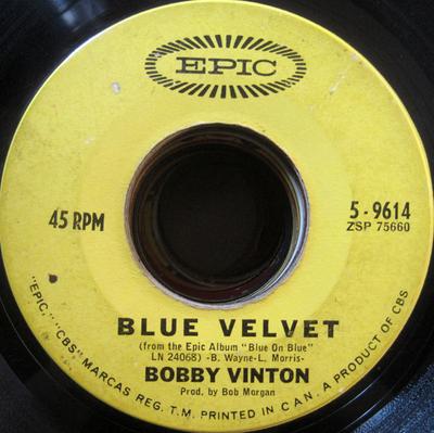 7inch Record BOBBY VINTON - Blue Velvet  59614 Epic 1963 Canada Pop Used