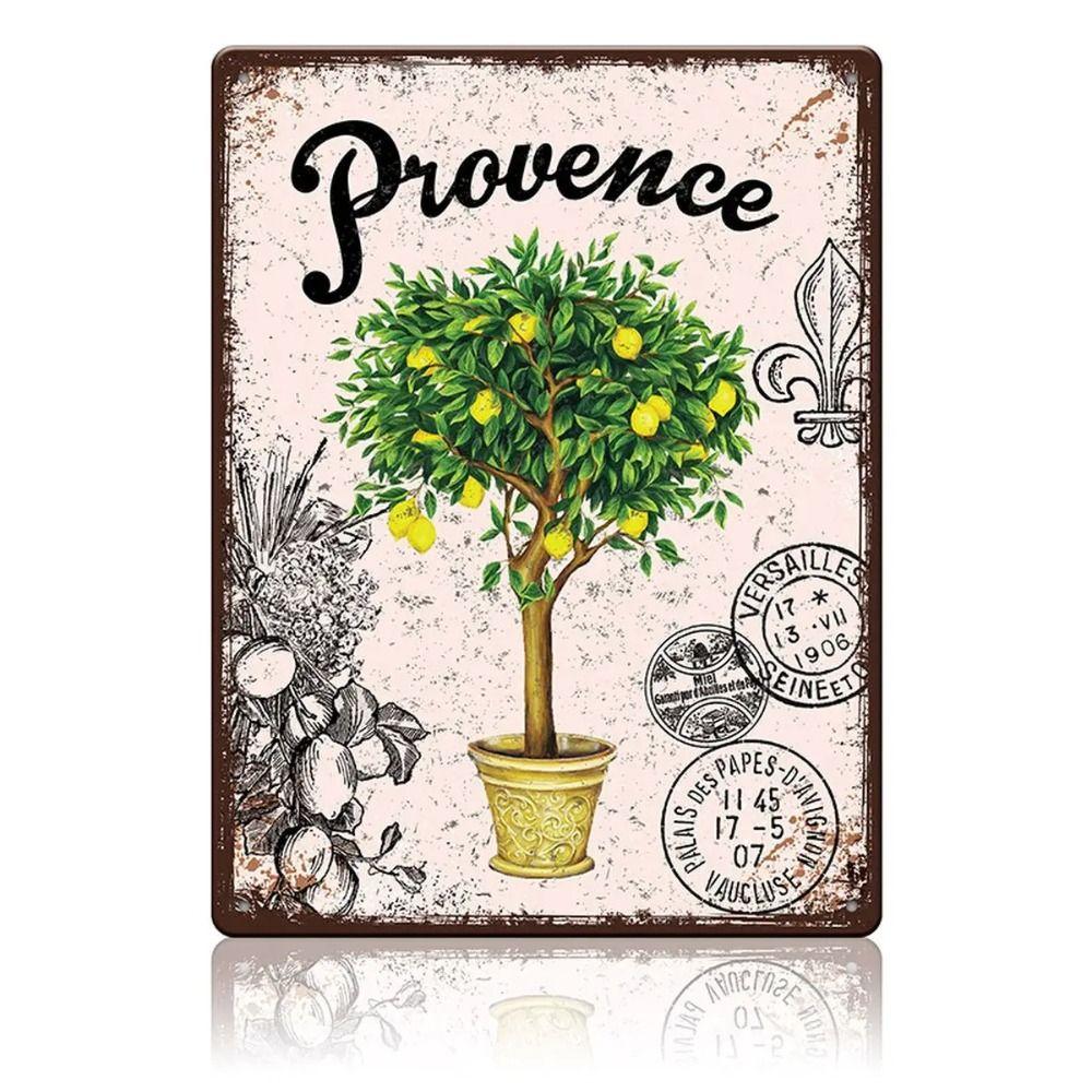 Vintage Floral Metal Sign 20x30cm Wall Decor