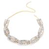 Twisted Irregular Necklace Ladies Summer Premium Light Luxury Rhinestone Rectangle Clavicle Chain