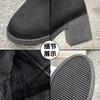 Thick-soled high-heeled zipper versatile women's autumn and winter matte thick-heeled fashion boots, velvet short boots