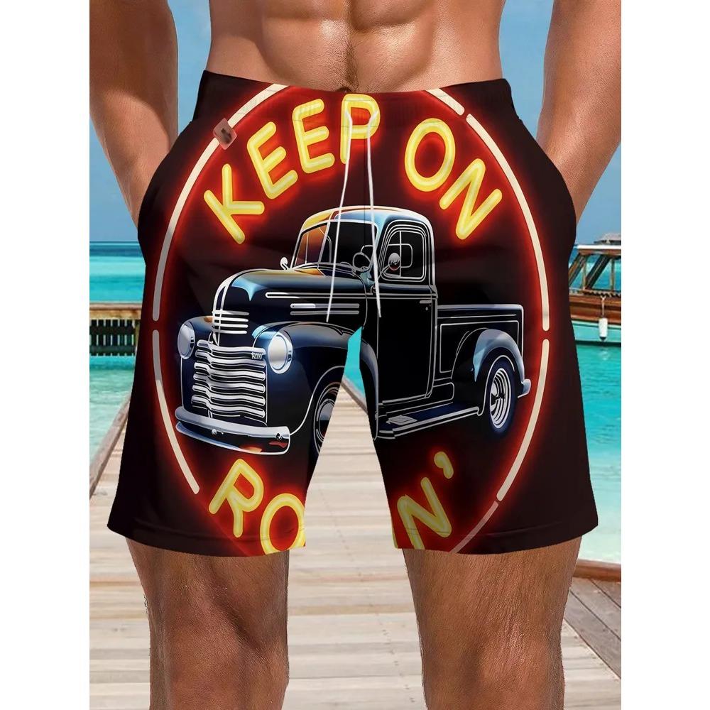 Men's Essential Casual Shorts Outdoor Wear Creative Fun Colorful 3D Printed Shorts Loose Casual Plus Breathable Cool Summer Versatile Shorts