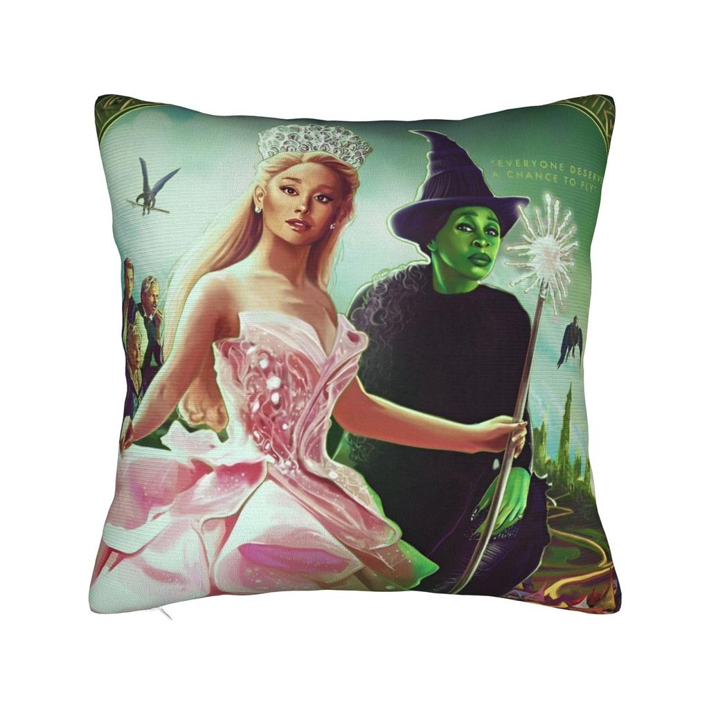 Printed Wicked Elphaba & Glinda Tonal Pillowcase Polyester Cushion Cover Decorations Witch Throw Pillow Case Cover Home Zippered